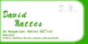 david mattes business card